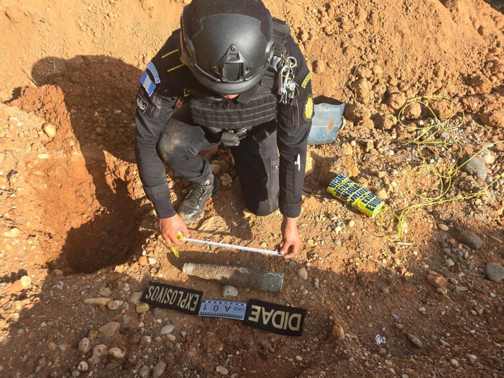PNC destruye proyectil sin detonar localizado en Ixcán, Quiché