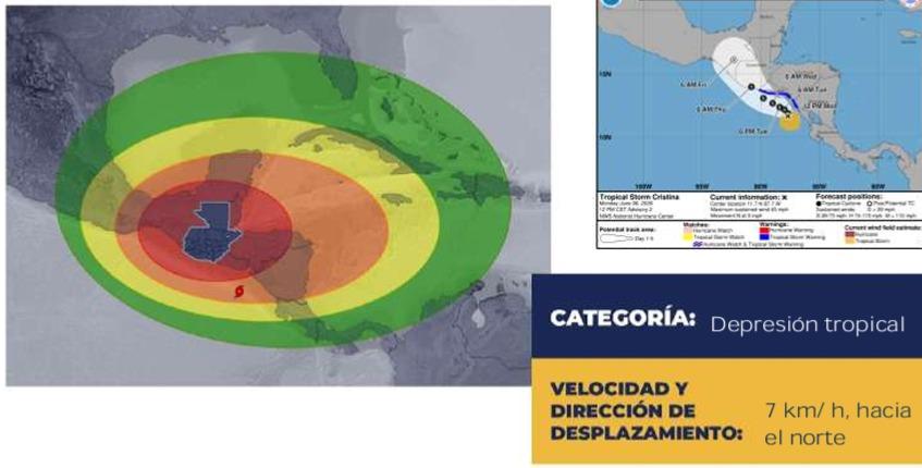Depresión tropical Tres-E evoluciona a tormenta tropical Cristina