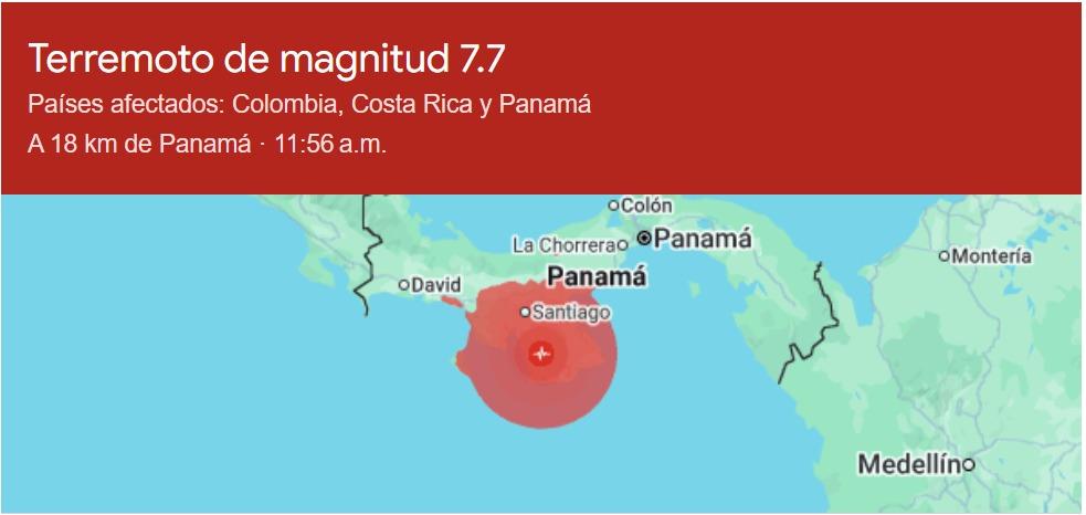 Fuerte sismo en Panamá genera alerta de tsunami para Guatemala